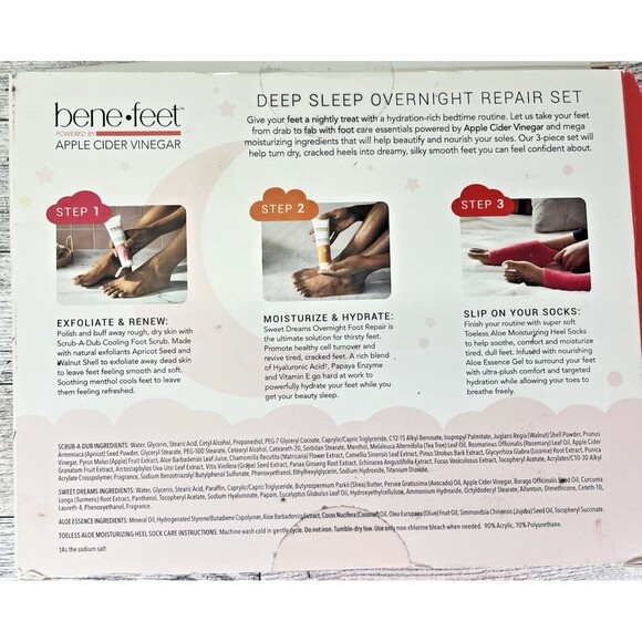 Bene-feet Deep Sleep Overnight Repair Set 3 Step Nighttime Ritual Powered By ACV - Picture 4 of 9